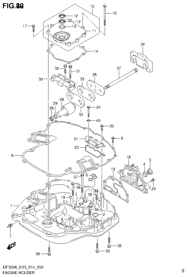Suzuki DF250AP ENGINE HOLDER parts diagram